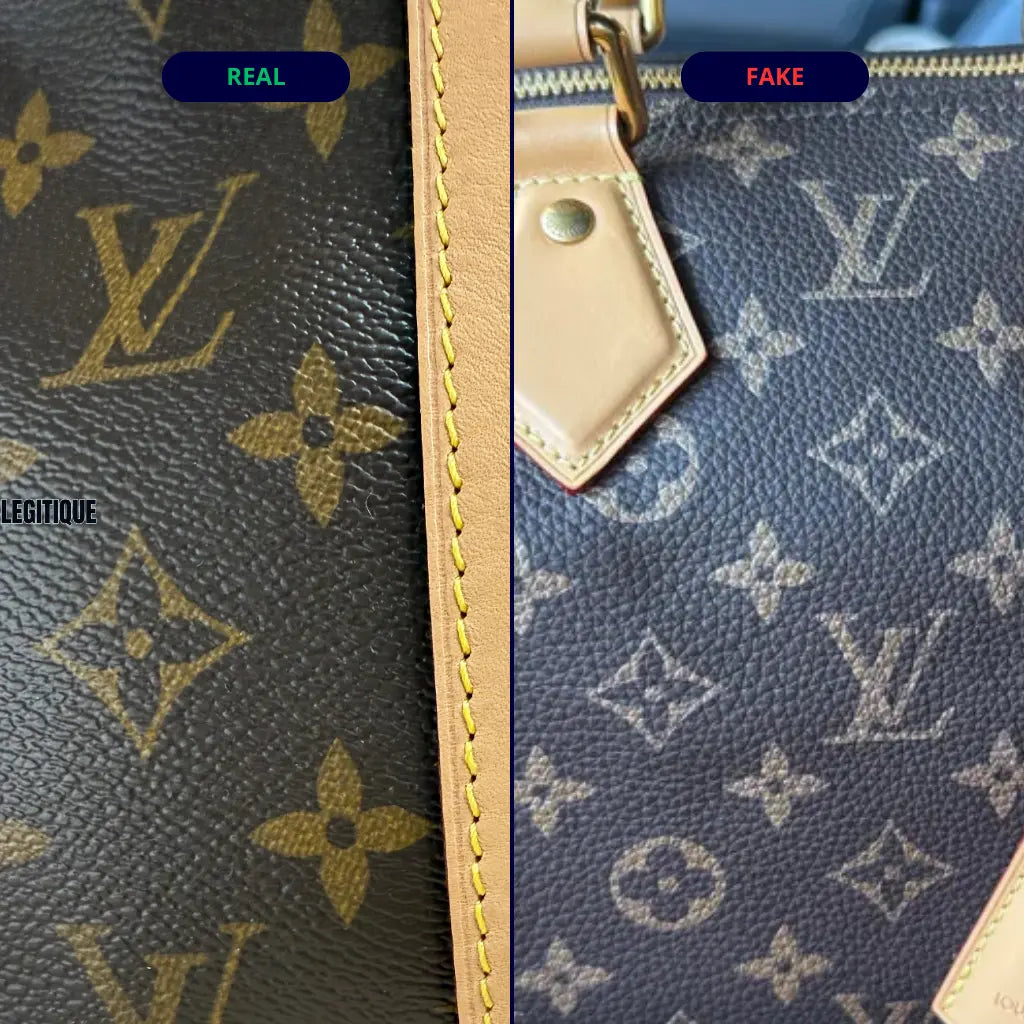 Louis Vuitton monogram canvas texture and grain real vs fake